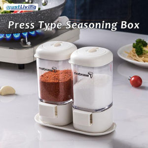 JustLiving Measurable Salt Control Bottle Kitchen Seasoning Bottle Combination Suit Seasoning Jar Bottle Press Type for Restaurant Spice Dispenser Salt Seasoning Bottle - Perfect for Storing Spice