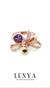 LENYA แหวนพลอยอเมทิสต์ เสริมความสงบใจ มีสติ มั่งคั่ง ขนาด 6 มิล ตัวเรือนเงินแท้925 ชุบพิงค์โกลด์