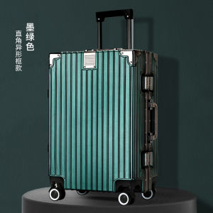 Thickened Aluminum Frame Luggage Suitcase PC ABS Material Password Lock Adjustable Handle Comfortable to Sit on for Travel