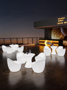 Outdoor Bar Counter Luminous Bar Table and Chair Courtyard Terrace Creative Casual Camping Small Coffee Table Club Combination Furniture