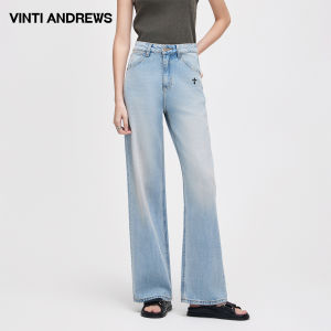 Lycell Wide Leg Straight High Waist Denim Pants