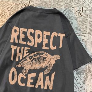 Áo Thun Nam Dáng Rộng Màu Xanh Lá Cây Phong Cách Hip Hop Chất Liệu Cotton Thoáng Khí Tay Ngắn Kiểu Harajuku Mùa Hè Thời Trang Thường Ngày