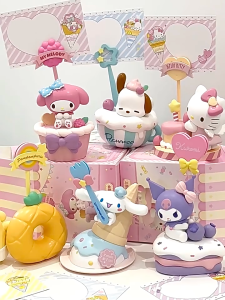 6PCS Set Sanrio Kuromi Blind Box Dessert Notes Series Action Figure Doll Surprise Box Cute Model Anime Figures Collection Toy Doll Surprise Bag Cute Desktop Ornament 库洛米 盲盒