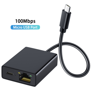 Extractme 1000Mbps Network Card Type C Micro USB Ethernet Adapter for Chromecast 4K Google TV Smartphones Tablets Android Device