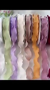 9m Satin Ribbon Wave Edge Pleated Fishtail Yarn Ribbons Chiffon Ribbon Diy Gifts Ribbon Wrapping