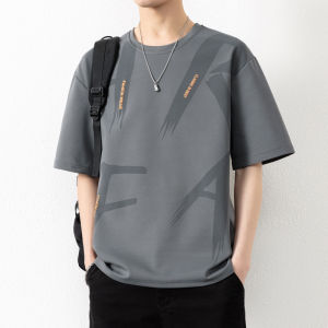 Áo Thun Nam Tay Ngắn Dáng Rộng Phong Cách Hong Kong Mùa Hè 2025 Thời Trang Hàn Quốc Thường Ngày Cỡ Lớn Tay Lửng Thoải Mái