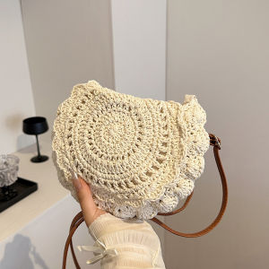 กระเป๋าสะพายข้างผู้หญิงฤดูร้อนแบบใหม่ ผ้าทอเรียบง่าย สไตล์ลำลอง เหมาะกับการออกกำลังกาย กระเป๋าสะพายข้างแบบสะพายข้าง