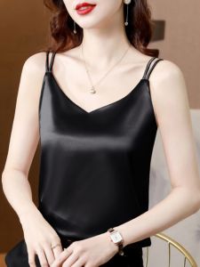 DAIXIANGFEIZI | Black Sleeveless Top Spaghetti Strap Tank
