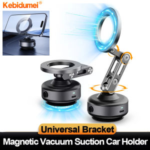 Kebidumei Car Phone Holder Ma-gnetic Adsorption Foldable 360° Rotation Mobile Phone Holder Easy Paste Mount Smartphone Stand For Phone 15 14 PM