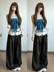 Ge·an·fei | Autumn New Fashion Blue Floral Top and Pants Set