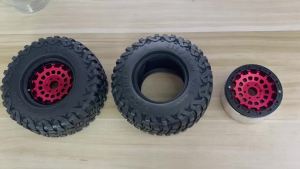 Lốp Leo Núi RED SPIDER 4 Chiếc 2.6 Có Vành Kim Loại Bộ Chuyển Đổi 136x56mm Trục 12mm Dành Cho Xe RC 1/7 Crawler MK07 Phụ Kiện