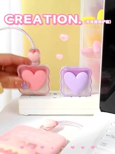 1 Set Bentuk Heart Cinta 4in1 Silikon Case Cover Pelindung Kepala Charger Charger iPhone 18/20 W dan Pelindung Kabel Charger iPhone