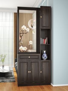 Screen Living Room Partition Double-Sided Storage Modern Simple and Light Luxury Home Living Room New Chinese Style Entrance Cabinet Solid Wood Shoe Cabinet