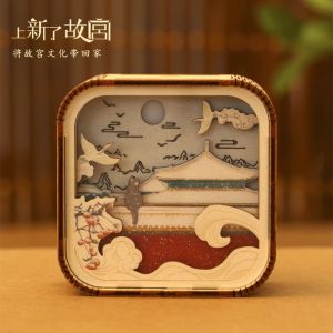 ไม้ < Ne1> โคมไฟกลางคืนแสงสร้างสรรค์วัฒนธรรมของขวัญธุรกิจปัจจุบันสําหรับสาววันเกิด Sleeping Companion Palace Cat Snow Expectation