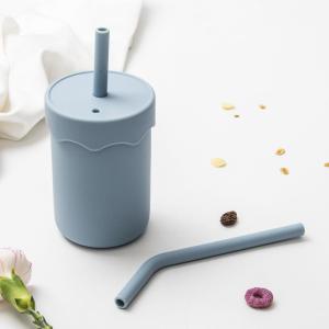 QIAOPIDIANDIAN | Silicone Training Drinking Cup for Babies with Dual Straws