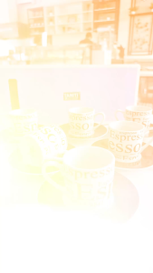 cangkir kopi set 6 pasang / espresso full print motif coffee putih TANITI 90ml KPB-06 / cup and saucer porcelain