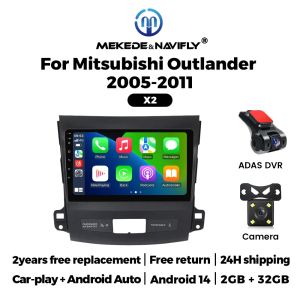 2Din Car Radio Multimedia Player For Mitsubishi Outlander 2005-2011 Car Play Android Auto Stereo Navigation GPS Wireless Carplay