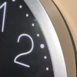 10 inch Wall Clock Black Quartz Dot Silver Rim Round Modern Design Glass Front Home Decor Kitchen Room Gift