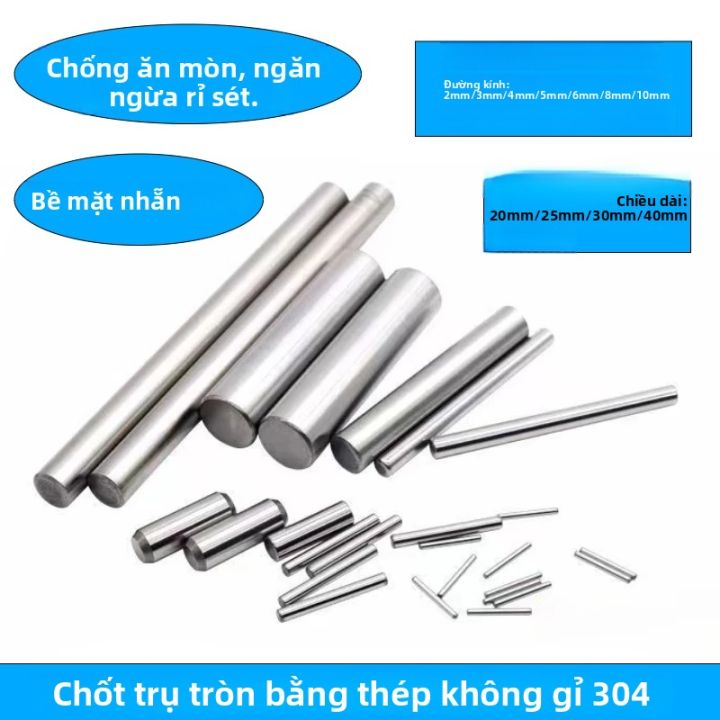 Chốt Định Vị Hình Trụ Bằng Thép Không Gỉ 304 M2-M10 20-40mm, Đầu Vát ...