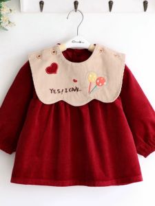 เสื้อคลุมกันเปื้อนเด็กแขนยาวแบบใหม่ กันน้ำ กันเปื้อน กันเปื้อน สำหรับเด็กชายและเด็กหญิง ผ้าฝ้ายผสมคอตตอน ลายการ์ตูน วัสดุอื่นๆ 20%