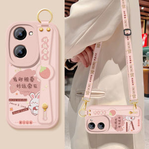 Vivo Y37 Silicone Leather Phone Case Womens Crossbody Strap Full Protection Anti-fall Soft Shell Couple Cute Style