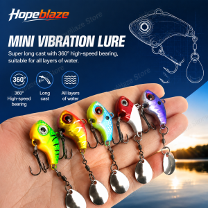 Hopeblaze Vibrating VIB Fishing Lure 360° Rotating Metal Spinner Blade Anti-Corrosion Suitable for Bass Pike Zander Trout