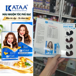 Màu nhuộm Phủ Bạc KATAA 3in1 tại nhà Màu Nhuộm Thời Trang Dưỡng Tóc Mượt Lên Màu Tự Nhiên