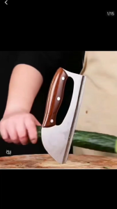 inhom Hand Forged Stainless Steel Household Kitchen Knife Wooden Cleaver Multifunctional Cooking