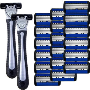 Máy Cạo Râu Thủ Công Dành Cho Nam Với Đầu Thay Thế Lưỡi Dao Bằng Thép Không Gỉ 6 Lớp Dao Cạo Râu Mặt Chất Lượng Cao