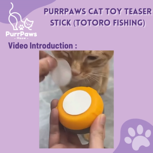 PurrPaws Cat Toy Teaser Stick with Totoro Fishing Mainan Kucing