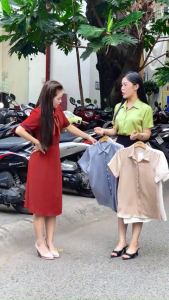 [MUA 2 GIẢM 25K] Áo sơ mi nữ giấu nút màu hồng - trắng vải lụa mặc đi chơi công sở thời trang GUMAC LAF0339