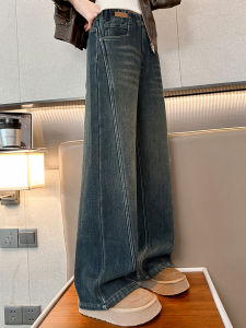 Girls Fleece Lined Thickened Winter Jeans High Waist Long Pants Childrens Fashionable Wide Leg Denim Trousers for Ages 3-14