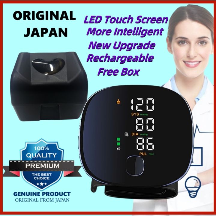 Original Rechargeable Wrist Blood Pressure Digital Monitor LED Touch ...
