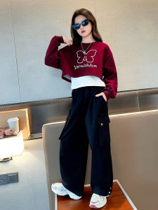 Bộ Đồ Trẻ Em Mùa Xuân Thu Phong Cách Hàn Quốc Thường Ngày Quần Áo Công Sở Ba Mảnh Áo Nỉ Quần Dài Tay Cổ Tròn