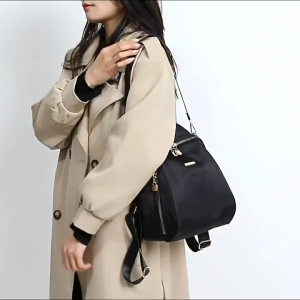 [พร้อมส่งในไทย] กระเป๋าสะพายหลัง สีดำ การออกแบบเกาหลี คุณภาพระดับพรีเมียม แฟชั่นกระเป๋าเป้สะพายหลัง