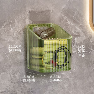 Wall Mount Organizer For Bathroom Kitchen Living Room No Drilling Multi-functional Storage Box With Strong Adhesive Space-saving