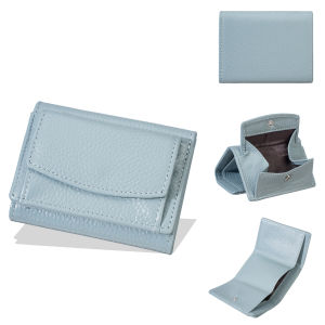 Baellerry Fashion Genuine Leather Womens Wallet Short Three-fold Coin Purse Multi-card Slot Holder Coin Pouch