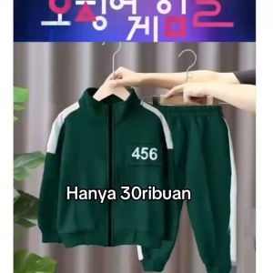 Setelan Jaket Squit Game Seosan 2 Anak Laki-laki dan Perempuan Usia 1-12 Tahun Viral