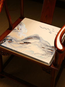 New Chinese Style Redwood Chair Cushion Solid Wood Furniture Sofa Pad Official Hat Chair round Chair Teacher Chair Home Use Anti-Slip