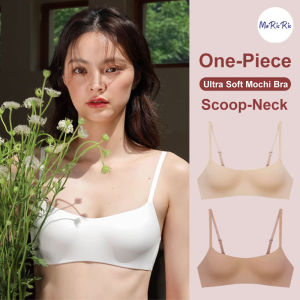 (SG InStock) Ultra Soft Thin Pad Scoop-Neck Mochi Bra (Half Cup. Wireless. Seamless. lingerie) - MBA17