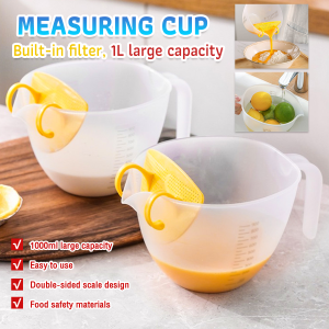 MaxPlus 1000ml Large Capacity Mixing Bowl Measuring Cup with Measurement Markings for Cooking Baking