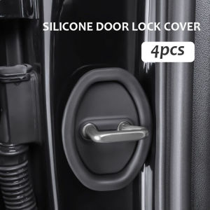 4PCS Car Door Lock Buckle Protection Cover Universal Auto Shock-absorbing Buffer and anti-collision Protection Silicone Pad