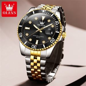 OLEVS Mens Watch Original Waterproof Import Quartz Luxury Multifunction Chronograph Business Fashion Calendar Luminous Watch