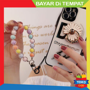 New Tali Lanyard Hp Gantungan Hape PhoneStrap Handphone Manik Bunga Lucu Unik Cantik KEY18