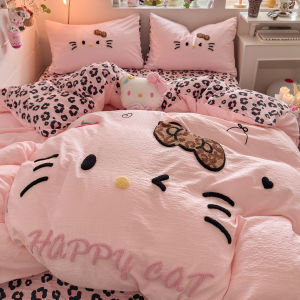 MANCAI | Cute Cartoon KT Cat Style Double Gauze Bedding Set Four-Piece