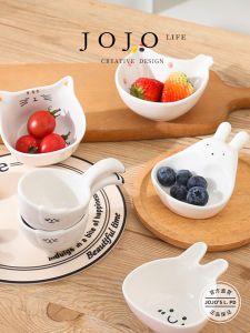 Multifunctional Cartoon Chopsticks Stand Snack Plate Dipping Sauce Dish JOJOS L. PD.Circle Nordic Style Ceramic Bowl for Everyone