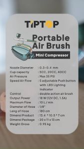 TIP TOP Air Brush Dual Action Mini Compressor / Mini Kompresor Serbaguna Tatoo Makeup Kue / CAB-001 (Hitam) & CAB-002 (Hijau)