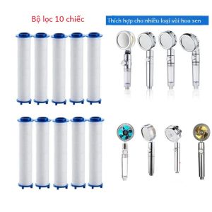 10 Chiếc Hộp Lọc Vòi Sen Công Suất Cao Cho Vòi Sen Cầm Tay - Loại Bỏ Clo Fluoride Nước Cứng Tương Thích Bông PP