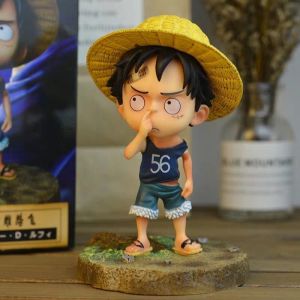 One Piece Anime Figure Q Version Cute Desktop Decoration Carriage Model Gift for Boys Birthday Collectible Statuette