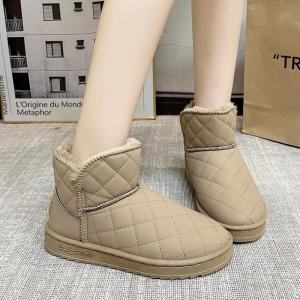 Giày Bốt Đi Tuyết Lót Lông Cừu Mùa Đông Cho Nữ Đế Dày Chống Trượt Thời Trang Đa Năng EVA Trong Suốt Lót Lông Cừu